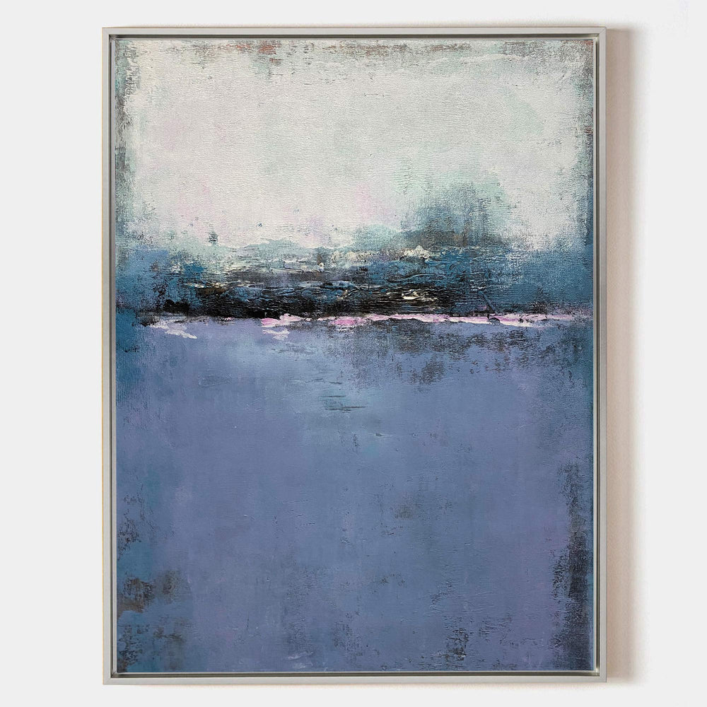 Blue Minimalist Acrylic Painting On Canvas Extra Large Minimal Canvas Art Abstract Minimalist Modern Wall Art