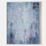 Large Light Blue Abstract Painting Original Oversized BLue And White Wall Art Canvas 