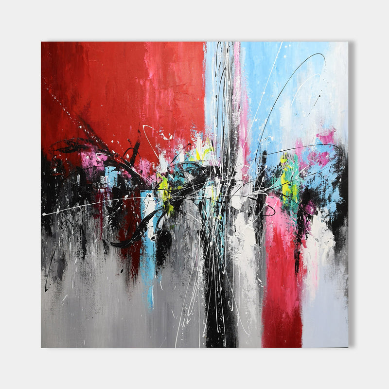 Square Abstract Art Modern Canvas Wall Art Living Room Canvas Art
