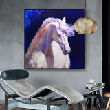 Large White Horse Painting On Canvas Big Horse Wall Art Modern Horse Art