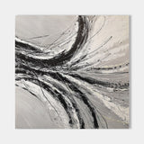 40 x 40 Abstract Modern Art Paintings Square Black And White Canvas Art