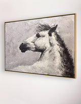 Horse Acrylic Painting White Horse Art Framed Horse Art Horse Portrait Painting