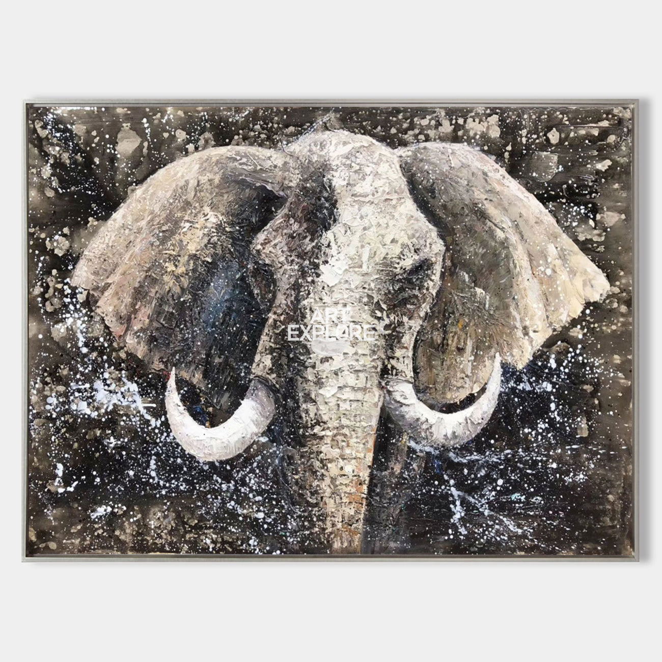 Elephant Wall Art African Elephant Paintings On Canvas Large Elephant Painting 