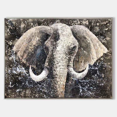 Elephant Wall Art African Elephant Paintings On Canvas Large Elephant Painting 