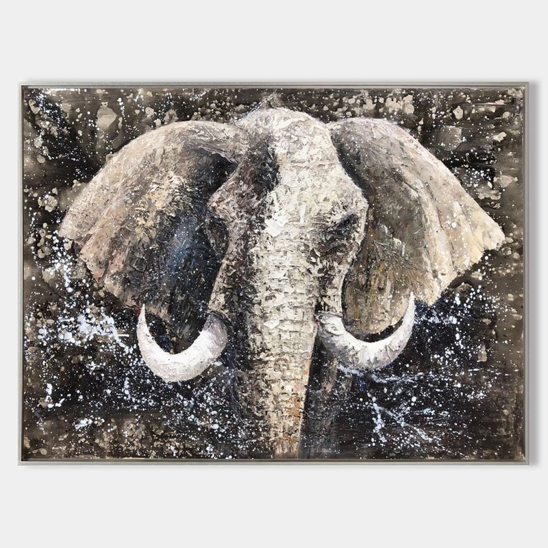 Elephant Wall Art African Elephant Paintings On Canvas Large Elephant Painting 