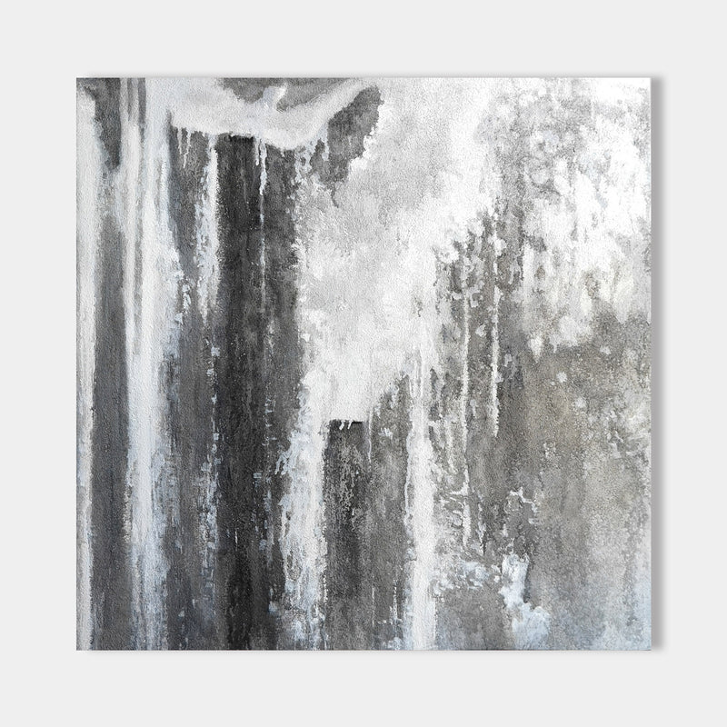 Square Grey Abstract Canvas Art Bedroom Canvas Art Living Room Canvas