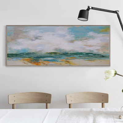 Large Impressionist Seascapes Beach Scene Painting On Canvas Panoramic Canvas Painting For Livingroom