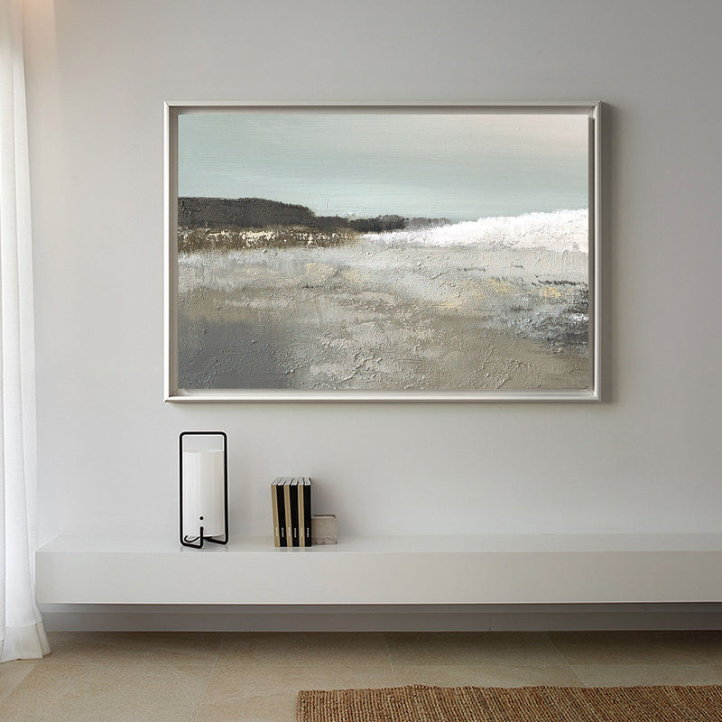 Abstract Beach Paintings On Canvas Original Acrylic Large Modern Seascape Paintings For Living Room