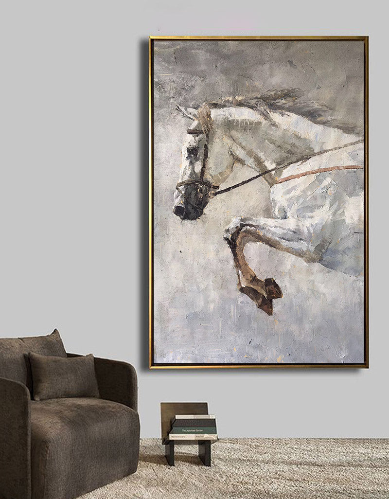 Horse Art Horse Abstract Painting Horse Portrait Painting On Canvas Large Horse Wall Art Equestrian Art