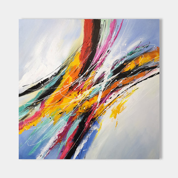 Colorful Abstract Wall Art Modern Canvas Painting For Office 40 x 40