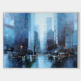 Abstract City Canvas Art Architecture Painting Modern Cityscape Art