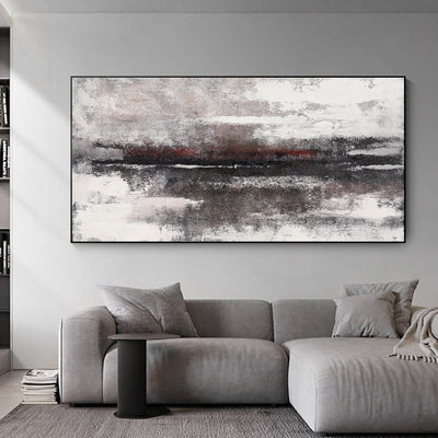 Huge Black And White Beach Wall Art Panoramic Modern Coastal Artwork Acrylic Oversized Coastal Wall Art