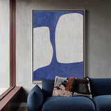 Large Abstract Wall Art Modern Art Minimalist Painting Blue And White Wall Art