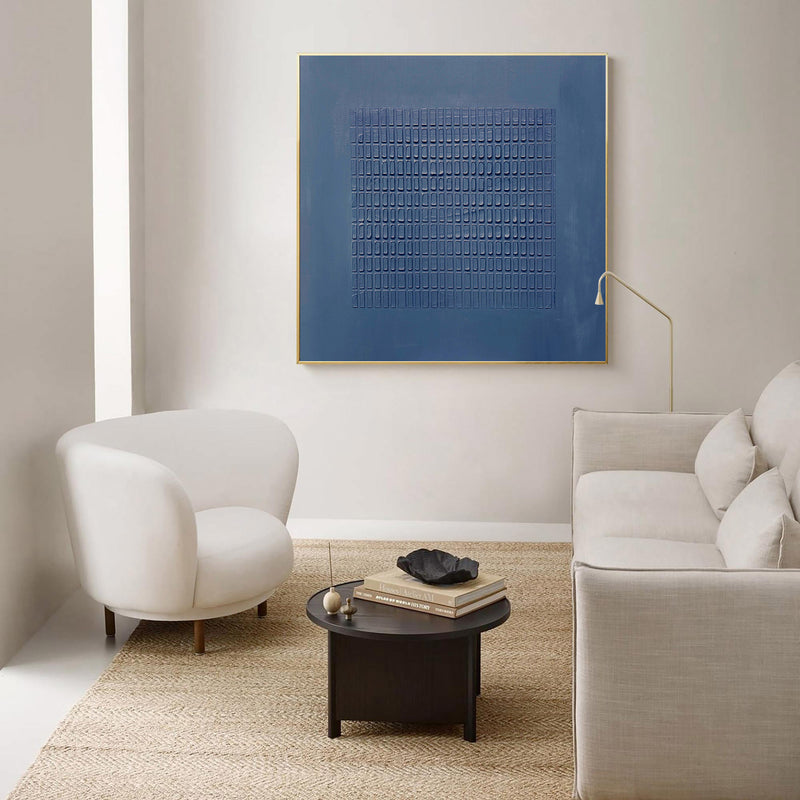 3D Blue Rich Textured Minimalist Art Blue Canvas Wall Art Modern Abstract Art Painting