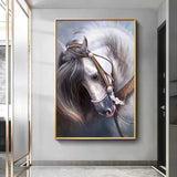 Modern Large White Horse Oil Painting Wild Horse Canvas Art Modern Horse Painting For Sale