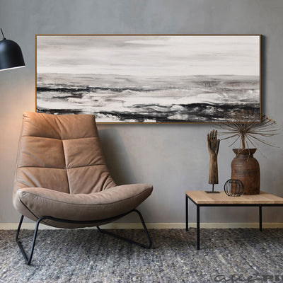 Black And White Abstract Acrylic Painting Abstract Landscape Canvas Art Original Modern Abstract Art