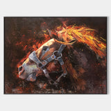 Large Brown Horse Painting Horse Livingroom Canvas Wall Art Running Horse Painting For Sale