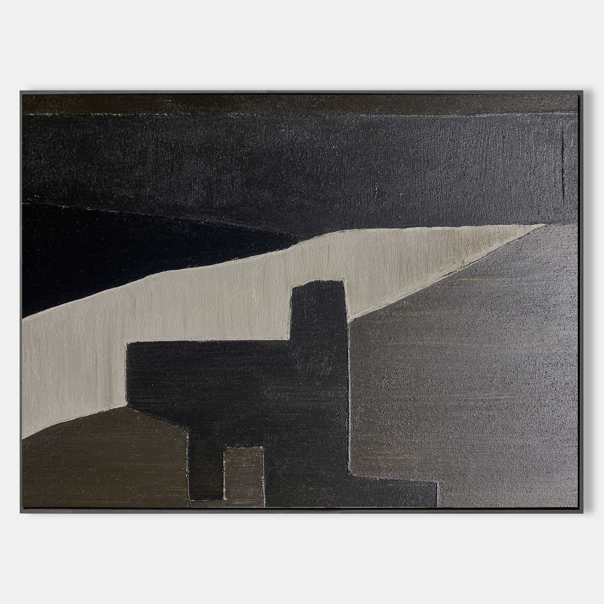 Black And Grey Wall Art Abstract Acrylic Art Canvas Painting For Living Room Painting Ideas On Home Decor