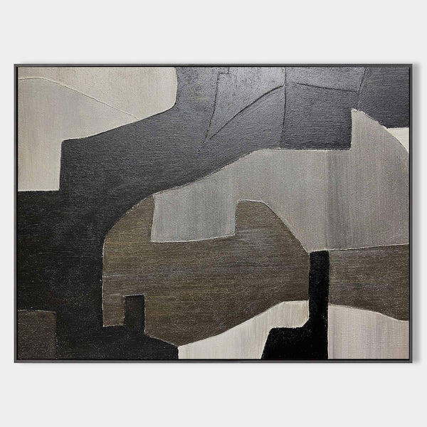 Black And Grey Wall Art Abstract Acrylic Art Canvas Painting For Living Room Painting Ideas On Home Decor