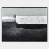 Wabi-sabi Interior Paintings On Canvas, Minimalist Art, Black And White Acrylic Canvas Painting