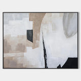 Wabi Sabi Artwork Wall Painting, Minimalist Abstract Oil Painting on Canvas, Grey Abstract Wall Art