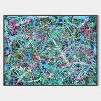 Blue Horizontal Abstract Art 47'' X 36'' #IS80
