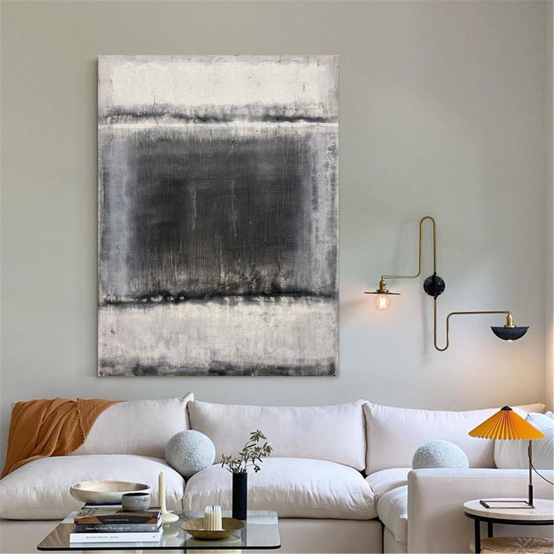 Grey And White Abstract Acrylic Painting On Canvas Gray Abstract Landscape Canvas Art Original Abstract Wall Art