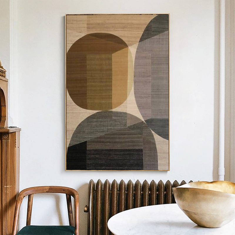 Modern Wabi-sabi Minimalist Acrylic Painting Brown And Beige Canvas Livingroom Artworks For Sale