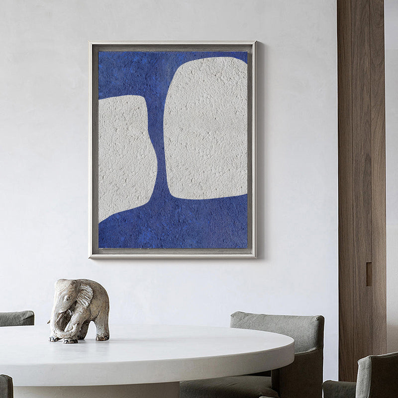 Large Abstract Wall Art Modern Art Minimalist Painting Blue And White Wall Art