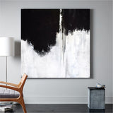 Modern Black And White Abstract Art Extra Large Black White Abstract Painting Large Square Black Abstract Wall Art