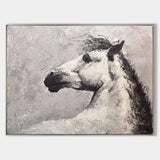 Horse Acrylic Painting White Horse Art Framed Horse Art Horse Portrait Painting