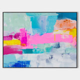 Beautiful Abstract Art Pink And Blue Wall Art Colorful Paintings
