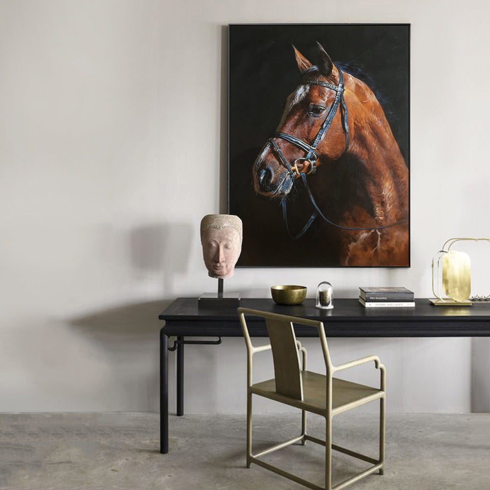 Equestrian Fine art Large Horse Painting Rustic Horse Wall Art Draft Horse Art