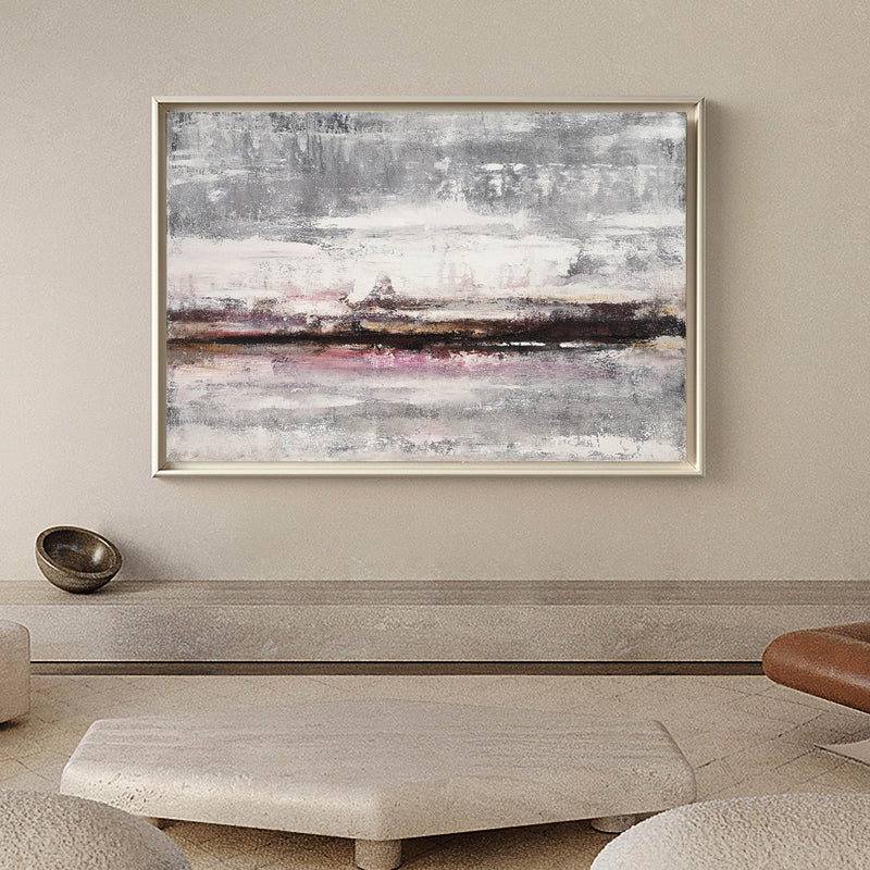 Large Grey Abstract Canvas Wall Art Abstract Beach Painting Modern Abstract Painting