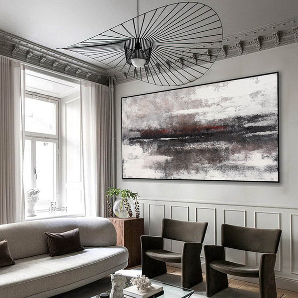 Huge Black And White Beach Wall Art Panoramic Modern Coastal Artwork Acrylic Oversized Coastal Wall Art