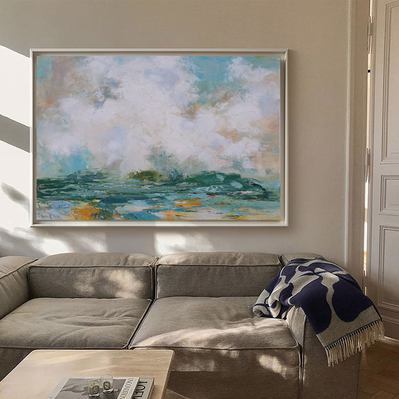Ocean Acrylic Painting Large Beach Canvas Art Ocean Wave Art For Living Room