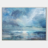 Abstract Beach Canvas Art Impressionist Seascape Paintings Large Beach Canvas Wall Art 