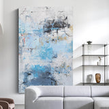 Large Abstract Painting On Canvas Blue And White Art Canvas Modern Huge Abstract Canvas Art