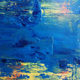 40 x 40 Blue And Yellow Abstract Wall Art Square Modern Abstract Painting