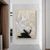 Modern Heavy Textured Painting Large Beige Abstract Wall Art Acrylic Painting For Livingroom