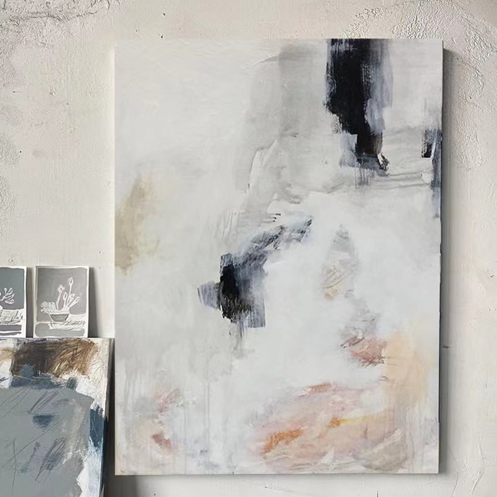 Large Grey Abstract Painting Modern Abstract Canvas Wall Art Grey Abstract Art On Canvas