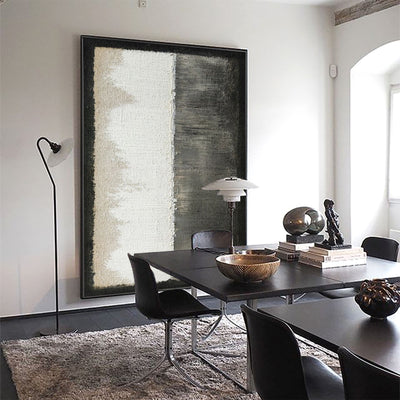 Modern Minimalist Artworks Black Beige Acrylic Painting Wabi-sabi Canvas Wall Art For Sale