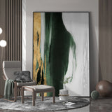 Large Modern Abstract Art Contemporary Abstract Painting Acrylic Gold And Green Abstract Canvas Painting