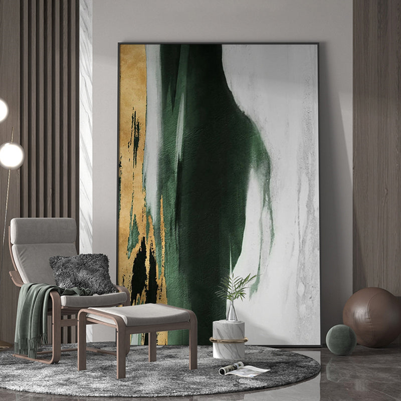 Large Modern Abstract Art Contemporary Abstract Painting Acrylic Gold And Green Abstract Canvas Painting
