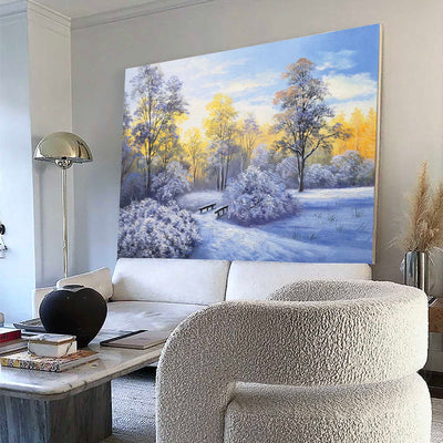 Modern Winter Landscape Snow Scene Wall Art Snowscape Canvas Wall Art | Artexplore