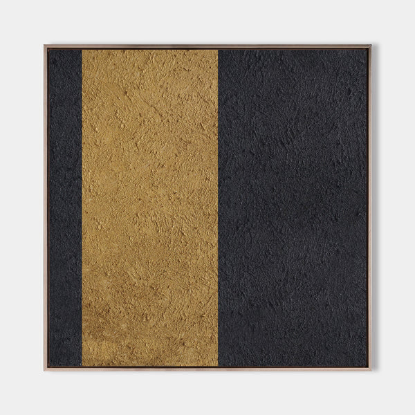 Large Trendy Minimalist Painting Minimal Acrylic Painting Black Gold