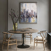 Abstract City Skyline Painting Big Modern Chicago Cityscape Art Urban Painting 