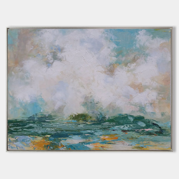 Ocean Acrylic Painting Large Beach Canvas Art Ocean Wave Art For Living Room