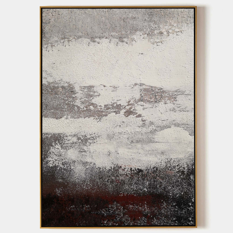 Grey And White Abstract Painting Original impressionism abstract Canvas Art Grey Canvas Wall Art Modern Abstract Paintings For Living Room