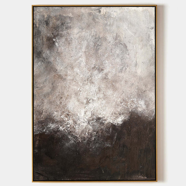 Brown Abstract Painting Grey Wall Paintings Oversized Abstract Canvas Painting Minimalist Abstract Art Large Modern Painting For Living Room